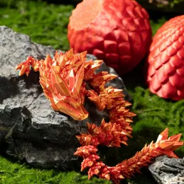 30 cm 3D tryckt drake i 13 cm ägg kinesisk drake figur rolig hemmakontor dekor full artikulerad drake