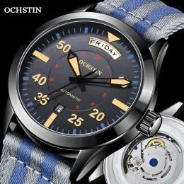 Watches Modern Men's Watches 2023 Pilot Automatic Mechanical Wristwatch Military Luxury OCHSTIN Date Week Double Display Gifts For Male