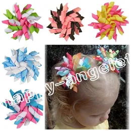 20pcs Kinderbaby Curlers Ribbon Haarpfögen Blumen Klammern Korker Haare Barrettes Korker Band Bindungen Bobbles Haar Acces232W