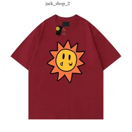 Çekiliş tişörtlü erkek tasarımcı tişört smiley güneş oyun kartları tee çekiliş tişört grafik baskı drew tshirt yaz trend kısa kollu gündelik gömlekler üst 683