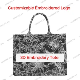 Designers Tote Bag Women Mirror Quality Luxury Original Totes Bag Tiger Brodery Book Handbag Tote Woman 3D Embroidery D Letter Brodery Designer Bag