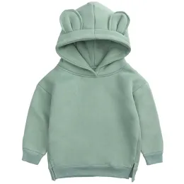 Felpette per neonati outwear per la felpa per bambini per bambini in cotone con cappuccio di cotone con cappuccio sportivo pullover spot blank solido outfit 6m4 anni