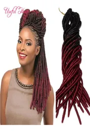 اثنين من النغمة المستقيمة dreadlocks الضفائر شحنة امتداد الشعر الاصطناعية 20strandspcs faux locs hairly therthetic hair3855787