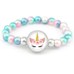 Strands Unicorn Beads Bracelets Mermaid Trendy Jewelry Women Girls Birthday Party Gift Many Styles