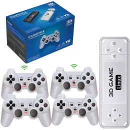 콘솔 Y6 4K 레트로 비디오 게임 스틱 무선 비디오 게임 콘솔 10000+ 게임에서 내장 된 다중 언어 3D 레트로 비디오 게임 콘솔