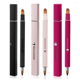 Makeup Brushes Retractable Lip/brow Brush With Protect Cap Golden&Black&Red&Pink Double-ended Lipstick Portable Aluminium Tube