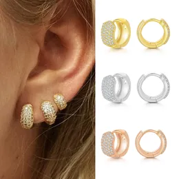 Donne spesse orecchini a cerchio Huggie, 14k oro placcati in oro graduale zirconi cubico Huggie Hoops Cute Earring Minimalist Gioielli Regali per Lady