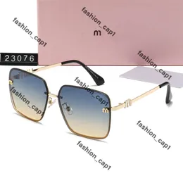 Designerbrille Mui Mui Sonnenbrille für Frauen Brillen Frauen Persönlichkeitsbrief m rahmenlose Halbrahmen Vielseitige trendige Mimu -Brille Miui Sonnenbrille 321