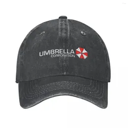 Ball Caps Umbrella Corporation Film horror film zombi amanti di baseball denim in difficoltà per copricapo lavata per copricapo non strutturato cappello di cappelli non strutturati