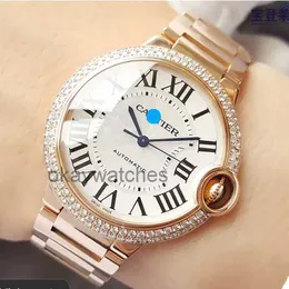 DIALS Working Automatic Watches Carter New Womens Watch Blue Balloon 18k Rose Gold Diamond 36mm Mechanical WE9005Z3