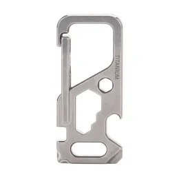 Tools Outdoor Multitool Titanium Alloy Clip Key Chain Spring Carabiner Holder Bottle Opener Wrench Bike Tool Carabiner