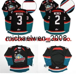 Kob Weng Mens Womens Kids Whl Kelowna Rockets 2 Shea Weber 3 Myers ricamo personalizzato qualsiasi nome No. Maglie di hockey Ice Gold Cut