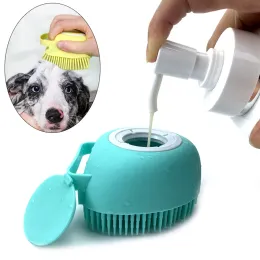 Kisten 2024 Neues Badezimmer Welpe Big Dog and Cat Bad Massage Handschuhe Pinsel Weiches Silikon -Accessoires Hund und Katzenwerkzeug Massagebürste