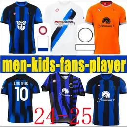 Yeni 24 25 Alexis Futbol Forması Lautaro Thuram Barella Kit Maillot de Frattesi Final 2024 2025 Maglie Futbol Gömlek Çocuk Üçüncü Özel İnters Milans Kids İki Yıldız 2