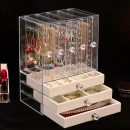 Halsketten Schmuck Organizer Box Aufbewahrung großer Größe Transparent Acryl Display Hülle Hängende Halskette Ohrringe Juwelierboxen streunende Kinder