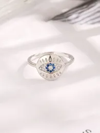 Cluster Rings 2024 Заводский продукт 925-серебристый кольцо "голубые глаза" с цирконом модным сладким стилем для ежедневной одежды или в подарок