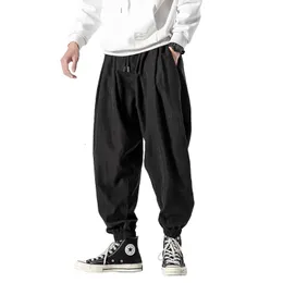 Calça preta masculina Hip Hop Streetwear moda Jogger harém calças homem calça de moletom casual masculino tamanho 5xl 240423