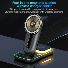 Chargers Wireless Charger Station Stand For Iphone 15 Por Max Samsung Galaxy Note 9 Porta del telefono magnetico Dual Coil Chargers Carica rapida