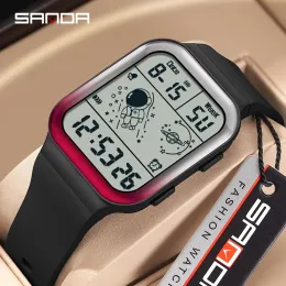 Zegarki SANDA 6052 Najlepsze marka luksusowe zwykłe zegarki sportowe kalorie handelów 50m wodoodporny cyfrowy zegarek wojskowy na rękę męską