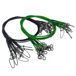 Acessórios 30/50pcs 50cm Linha de pesca Líder Teste de fio 150 libras/68 kg Linha de arame de aço Antibite LeAShs Conector de pesca pesada para atração