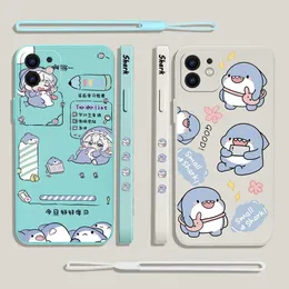 Bumpers de celular Caso de garoto de tubarão de desenho animado engraçado para Samsung A54 A34 A73 A53 A33 A23 A14 A13 A04S A04E A72 A52 A52S A32 A22 A12 A71 A51 4G 5G Y240423