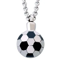 Lockets 316L Stainless Steel Distinctive Football Locket Pendant Necklace Cremation Urn Jewelry Ashes Funeral Keepsake Box Openable Dhlop