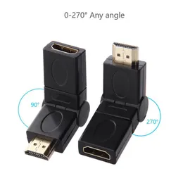 Nowy 360-stopniowy rotacja kompatybilna z HDMI adapter kompatybilny mężczyzna do żeńskiej kompatybilny z HDMI samiec z adapter