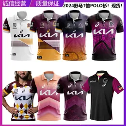 MAGHIE JERSEY NRL Brisbane Mustang Thirt Polo per Broncos Rugby