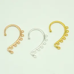 Earrings 30PCS 3.5cm*6cm Plain Metal Earring Hooks with 7PCS Holes for Women Alloy Clip Earrings DIY Ears Dangle Tassles Ornament