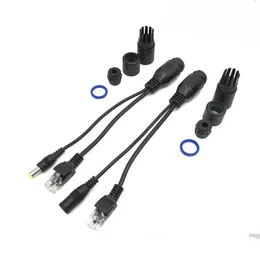 2024 Hot Poe Cable الطاقة السلبية على كابل محول Ethernet Poe Flictor وحدة تزويد الطاقة 12-48 فولت لكاميرافور Poe Splitter Injector