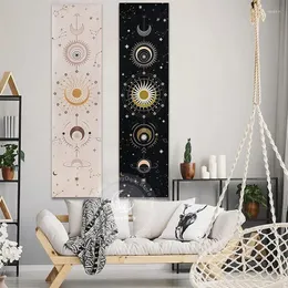 Arazzi Fase della luna Moon Wall appeso Black White Constellation Sky Starry Mystical Boho Vertical for Room Home Decor