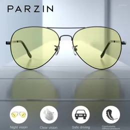 Solglasögon Parzin Night Vision Glasögon för att driva män Anti Glare Pilot Women 8023y
