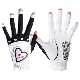 Ondderdelen 1 coppia golf senza dita particelle non colpite guanti sinistra e destra traspirabili per le donne