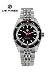 Uhren San Martin New 39.5mm Diver Watch Mode Luxus NH35 Automatische Männer Mechanische Uhren Sapphire wasserdicht 200 m SN0115 Reloja