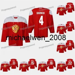 Kob Weng Rosja Vladislav Gavrikov 2019 IIHF Mistrzostwa Świata Jersey Dinar Khafizullin Ivan Telegin Dmitry Orlov Evgeni Malkin Artyom Anisimov