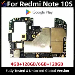 Urządzenia oryginalne odblokowane płyty główne dla Xiaomi Redmi Note 10s Note10S Mainboard z Google Zainstalowaną płytę logiczną 128 GB Globalny ROM