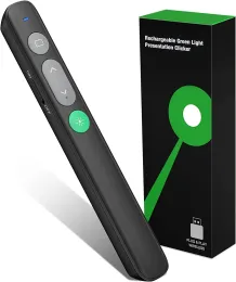 Toys العرض التقديمي Clicker Wireless Propression Remote Powerpoint Clicker مع لعبة Cat Pointer Green Light ،