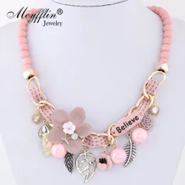Necklaces Meyfflin Flower Statement Necklaces 2022 Vintage Resin Beads Candy Color Choker Necklaces Fashion Jewelry for Women Collier