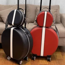 Сета New Women Rolling Luggage Set Trolley Trolley Suitcale Girls Mite Round Spinner Brand Carry On Buggage Travel Suitcase vs сумочка