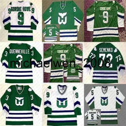 Kob Weng #5 Ulf Samuelsson 9 GORDIE HOWE JOEL QUENNEVILLE DAVE SEMENKO Mens Hockey Jersey Stitched any number and name Jerseys