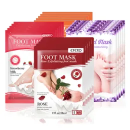 Pés 20 pares esfolia a máscara de pé descascando a máscara de pé do calcanhar para pernas máscara de esfoliação meias de pedicure peel cuticle pés cuidados