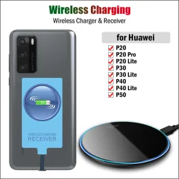 Зарядные устройства Qi беспроводная зарядка для Huawei P20 Pro P30 P40 Lite P50 Mate 9 10 Pro Wireless Charger Pad + USB Typec Adapters Adapters