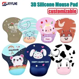 Mouse almofadas de pulso repousa 1 almofada de rato de anime grossa com suporte de pulso não deslizante Silicone Hand Pad 3D Cartoon Mouse Pad Adequado para jogos de computador para PC Y240423