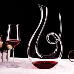 Dekanter 1500 ml Kristall hochgradig Schwan Spiralwein kreativer Separator Champagnerflasche für Familienbar 240419