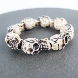 Strands Skull Rzeźbianie Bransolety Mężczyzmu Materiał kości Materiał Kości Art Art Vintage bransoletki dla mężczyzny #GZ403