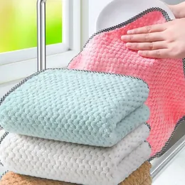 Thick Kitchen Daily Dish Towel Cloth Rag Useful Absorbent Scouring Pad NonStick Oil Quick Cleaning Brush 240420