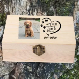 Urns Personalized Pet's Photo Customize Your Pet Name Cremation Cat Ashes Urn Box Dog Ashes Custom Funeral Box Remains Wood Box