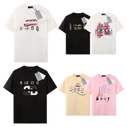 Designer mass camisetas de moda letra de camiseta feminina impressão redonda de pescoço de luva curta de luxo de luxo Tees de algodão casual feminino de roupas de roupas
