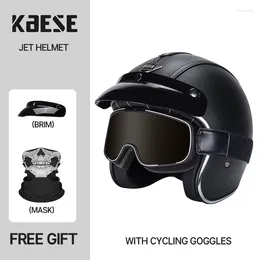 Мотоциклетные шлемы шлема кожа ретро, ножом мотоцикл мотоцикл мотоцикл, немецкая точка, винтаж Vintage Casco Moto Four Seasons