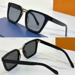 Urban Square Solglasögon Square Acetate Frame Metal Nose Bridge Tortoiseshell Color Gradient Mirror With Letter Print Temples Gold Z2090E Fashion for Men PV0B